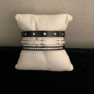 B.Tiff Pavé CZ Crystal Steel Eternity Set of 3